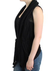 Costume National Black sleeveless knitted cardigan - Cardigans