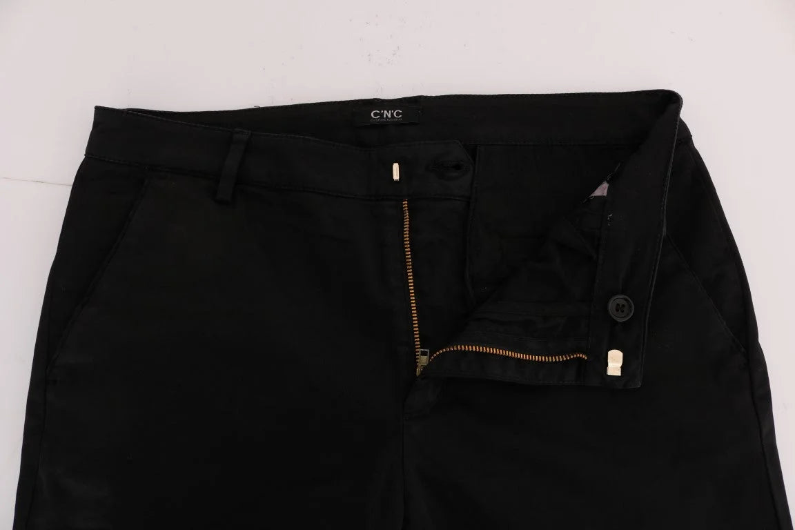 Costume National Black Slim Fit Cotton Stretch Pants - IT46 | S - Trousers