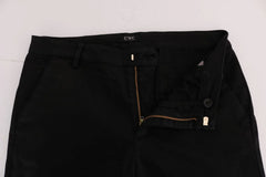 Costume National Black Slim Fit Cotton Stretch Pants - IT46 | S - Trousers