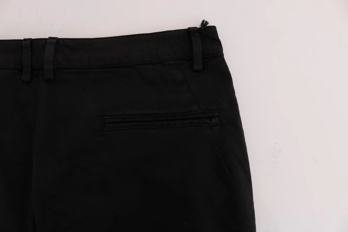 Costume National Black Slim Fit Cotton Stretch Pants - IT46 | S - Trousers