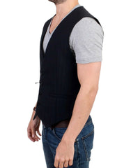 Costume National Black striped cotton casual vest - IT48 | M - Vests