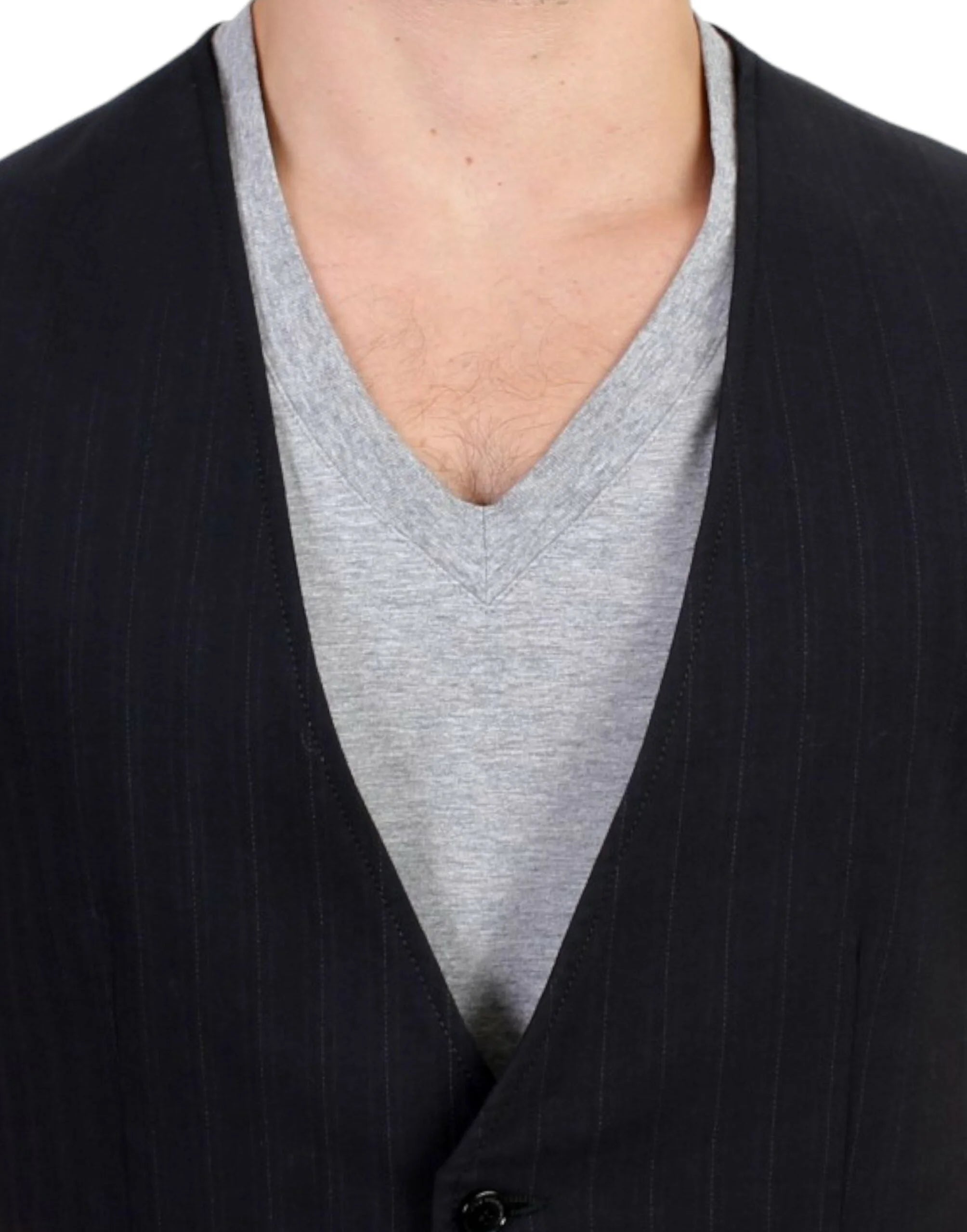 Costume National Black striped cotton casual vest - IT48 | M - Vests