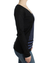 Costume National Black striped V-neck sweater - M - Sweaters