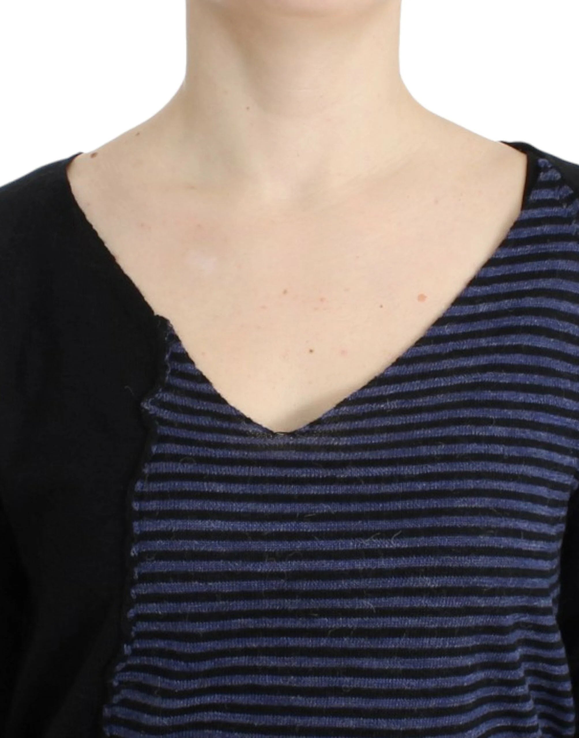 Costume National Black striped V-neck sweater - M - Sweaters