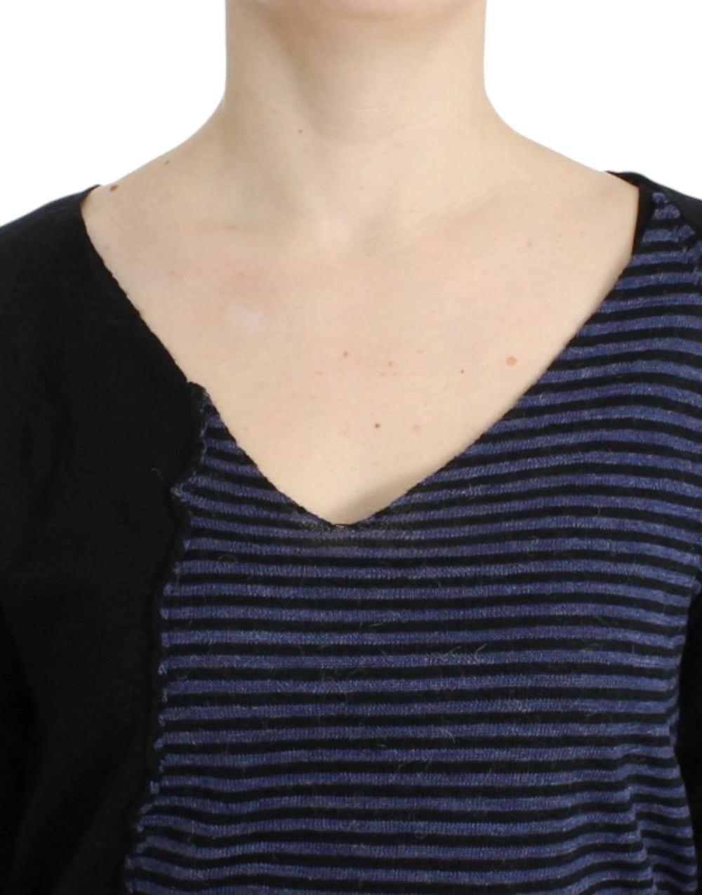 Costume National Black striped V-neck sweater - M - Sweaters