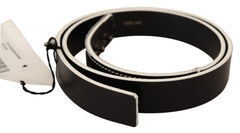 Costume National Black White Leather Fashion Waist Belt - 85 cm / 34 Inches - Belts