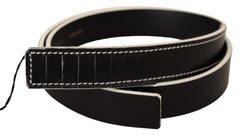 Costume National Black White Leather Fashion Waist Belt - 85 cm / 34 Inches - Belts