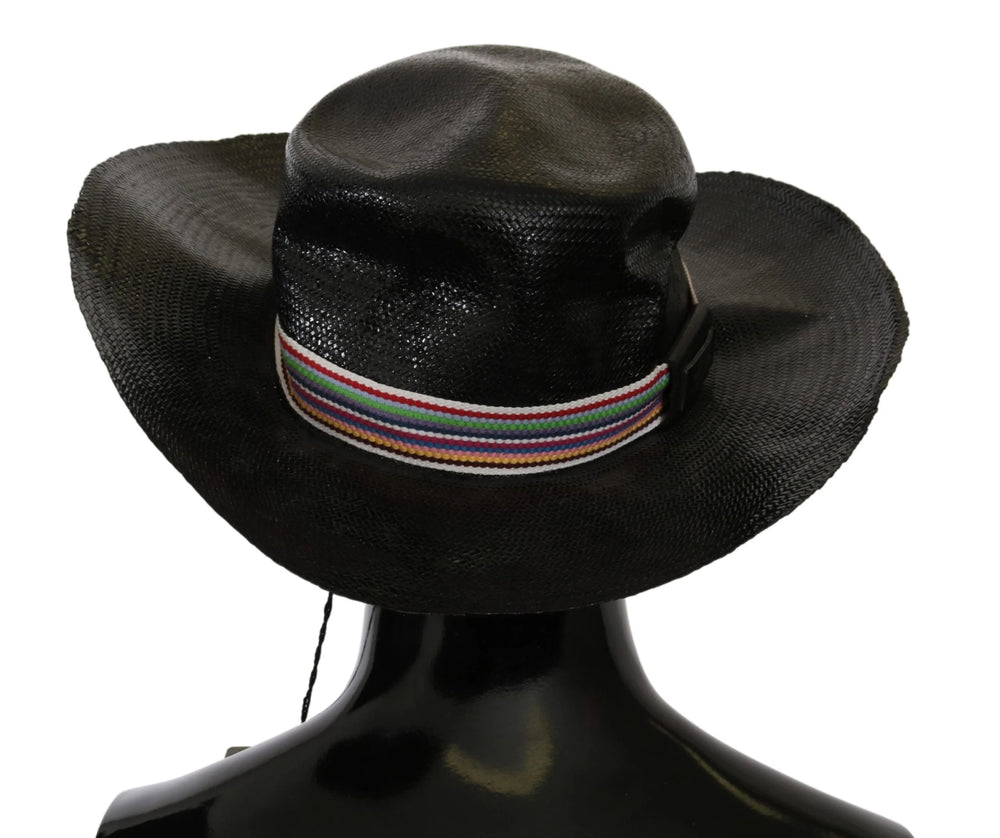 Costume National Black Wide Brim Cowboy Solid Hat - 58 cm|M - Sun Hats