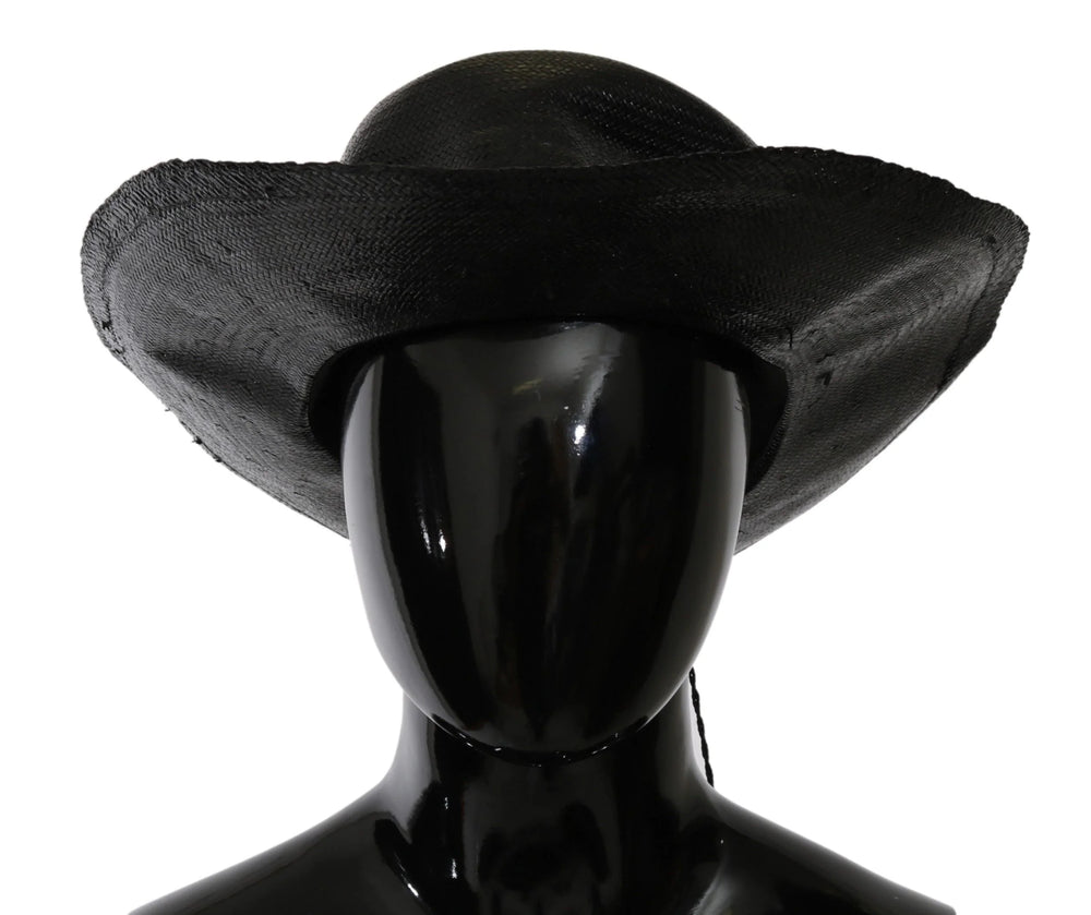 Costume National Black Wide Brim Cowboy Solid Hat - 58 cm|M - Sun Hats