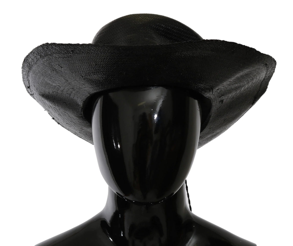 Costume National Black Wide Brim Cowboy Solid Hat - 58 cm|M - Sun Hats