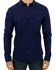 Costume National Blue checkered cotton shirt - IT48 | M - Shirts