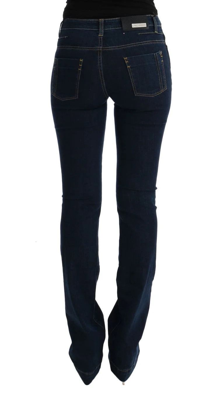 Costume National Blue Cotton Bootcut Flared Jeans - Jeans
