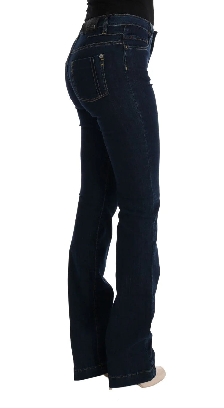 Costume National Blue Cotton Bootcut Flared Jeans - Jeans