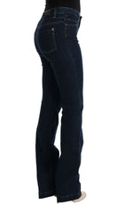 Costume National Blue Cotton Bootcut Flared Jeans - Jeans