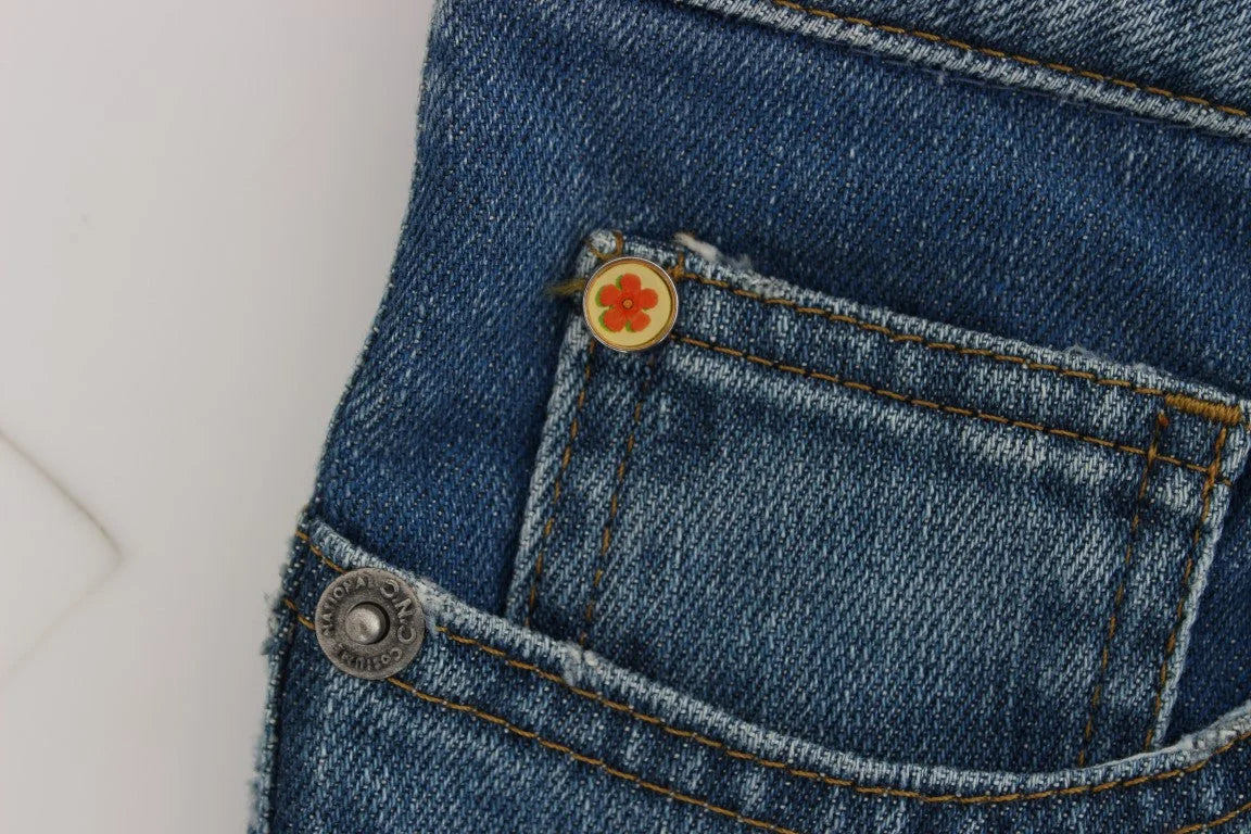 Costume National Blue Cotton Slim Fit Cropped Jeans - W26 - Jeans