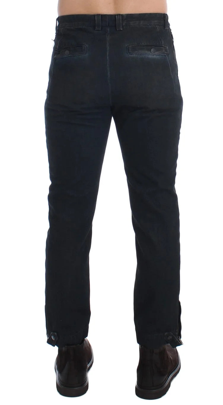 Costume National Blue Cotton Slim Pants Denim Jeans - W34 - Jeans