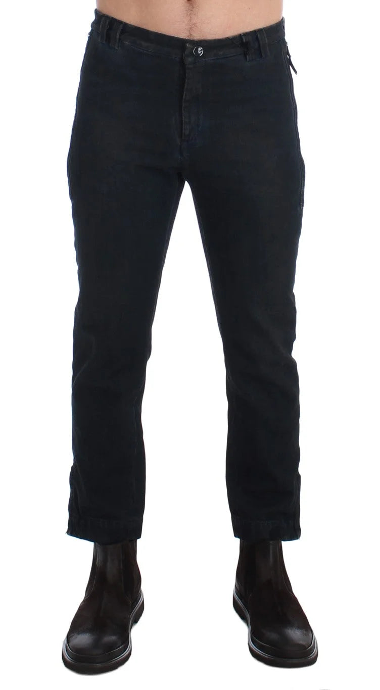 Costume National Blue Cotton Slim Pants Denim Jeans - W34 - Jeans