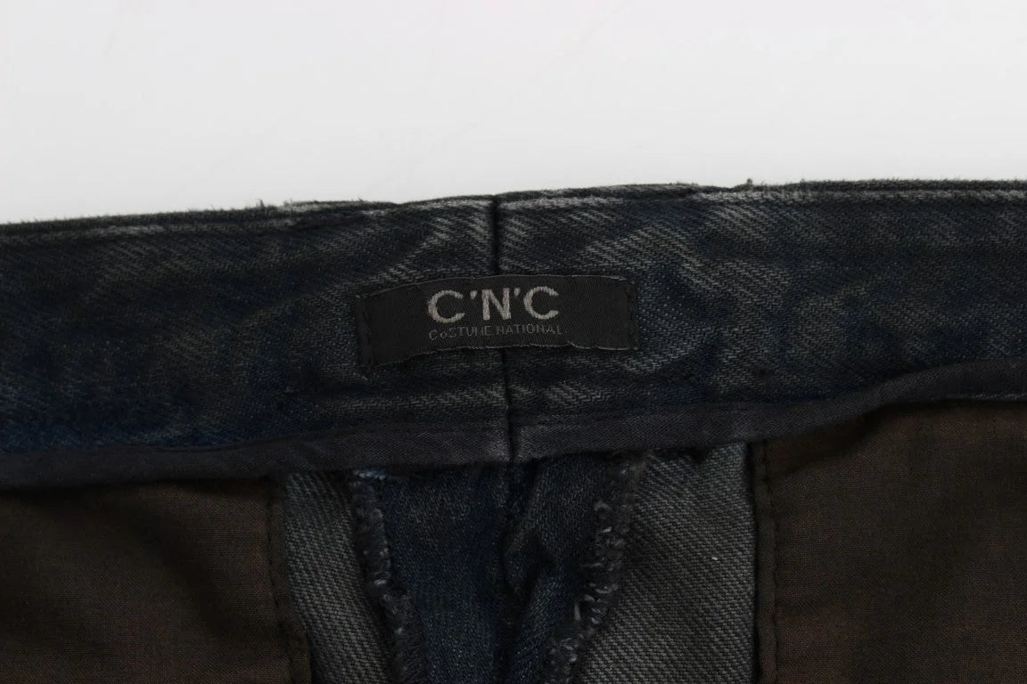 Costume National Blue Cotton Slim Pants Denim Jeans - W34 - Jeans