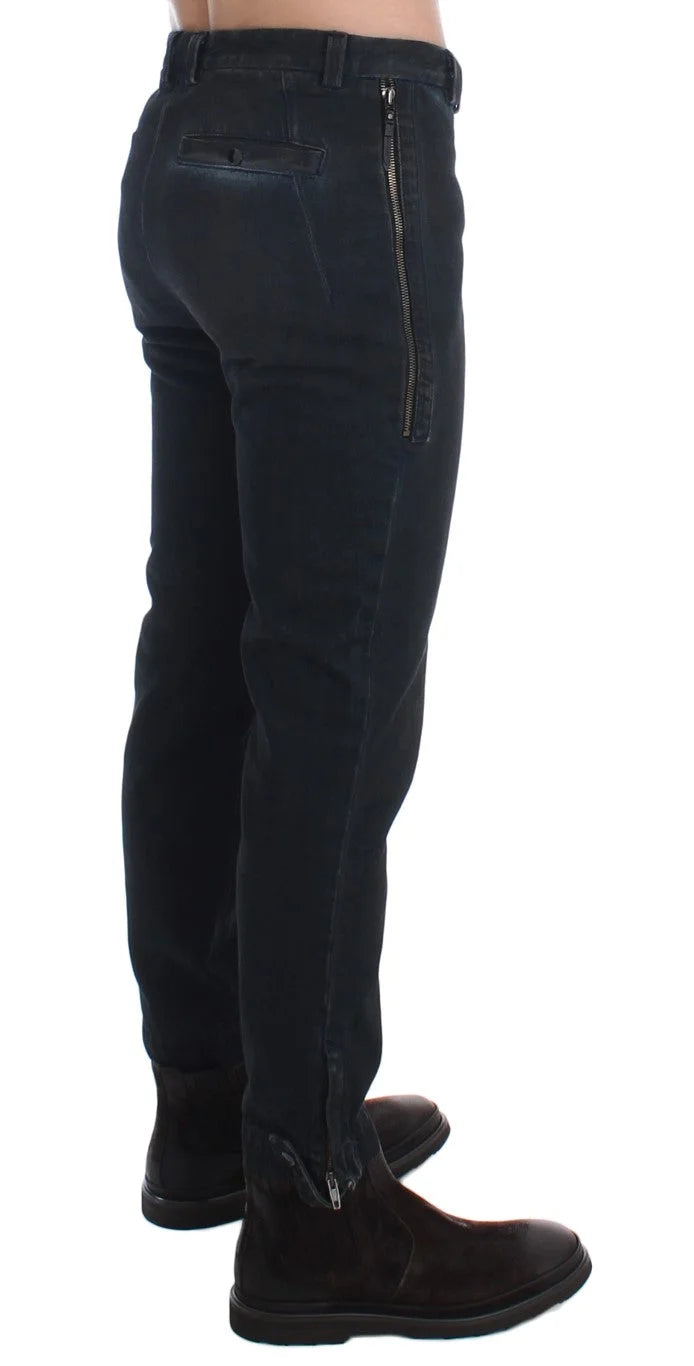 Costume National Blue Cotton Slim Pants Denim Jeans - W34 - Jeans