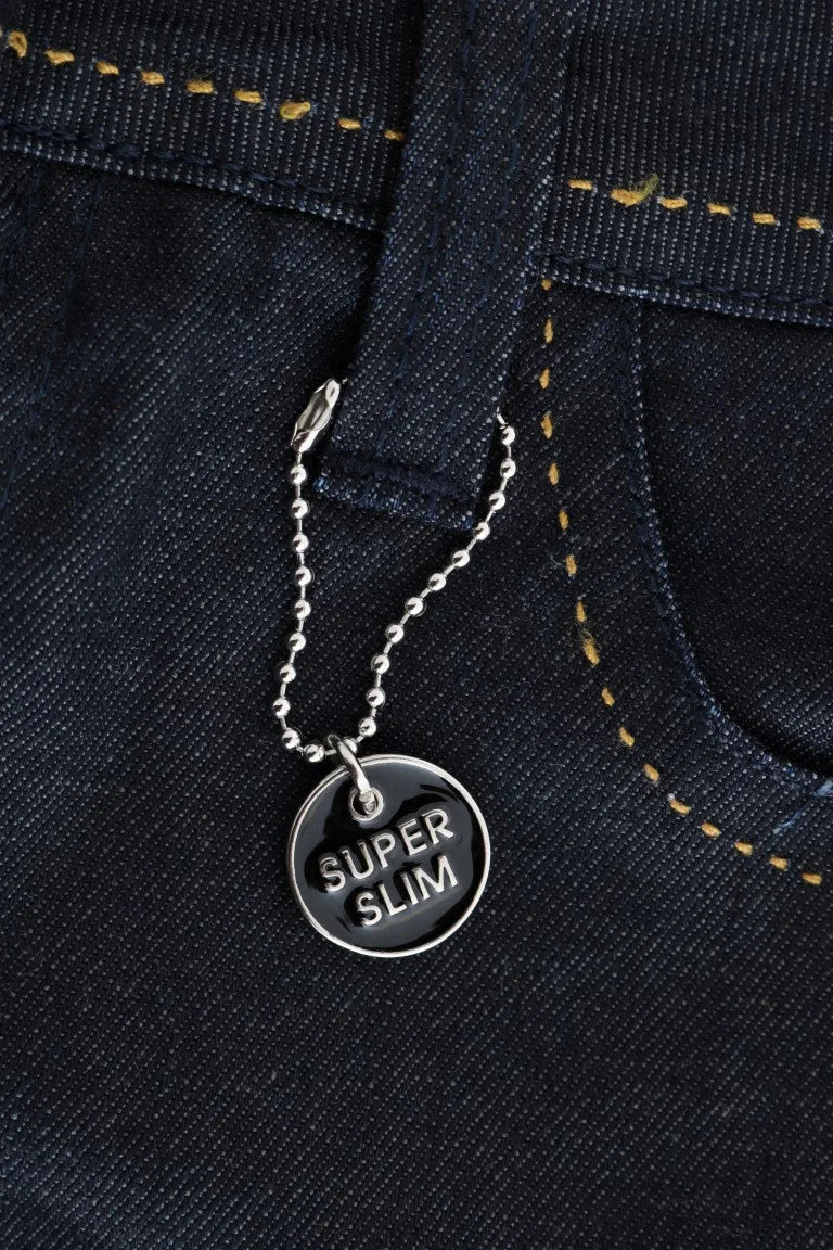 Costume National Blue Cotton Stretch Slim Fit Jeans - Jeans