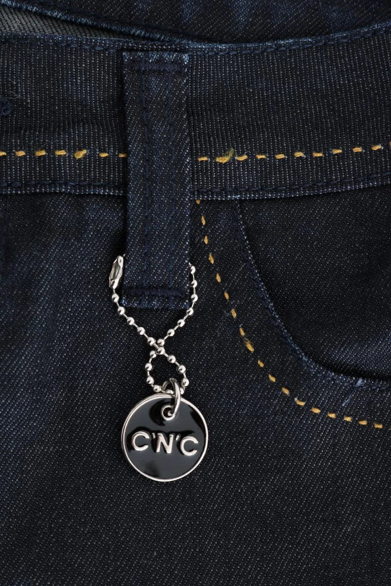 Costume National Blue Cotton Stretch Slim Fit Jeans - Jeans