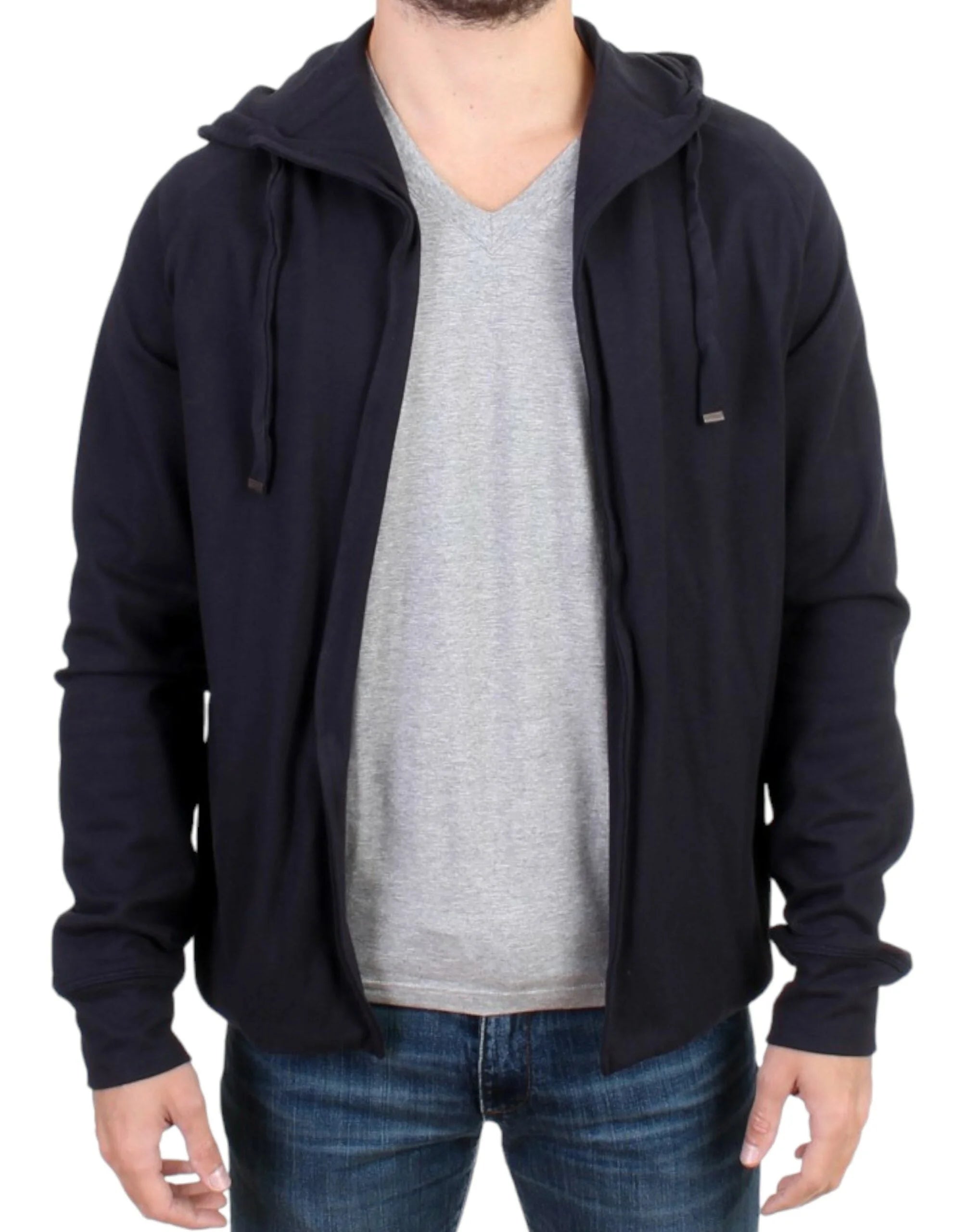 Costume National Blue hooded cotton sweater - Hoodies