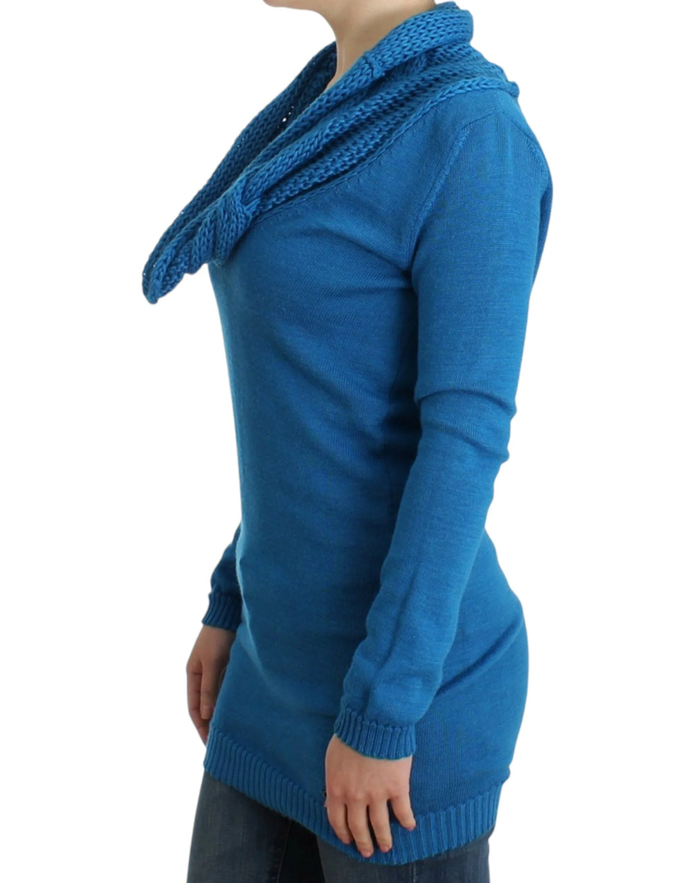 Costume National Blue knitted scoopneck sweater - M - Sweaters