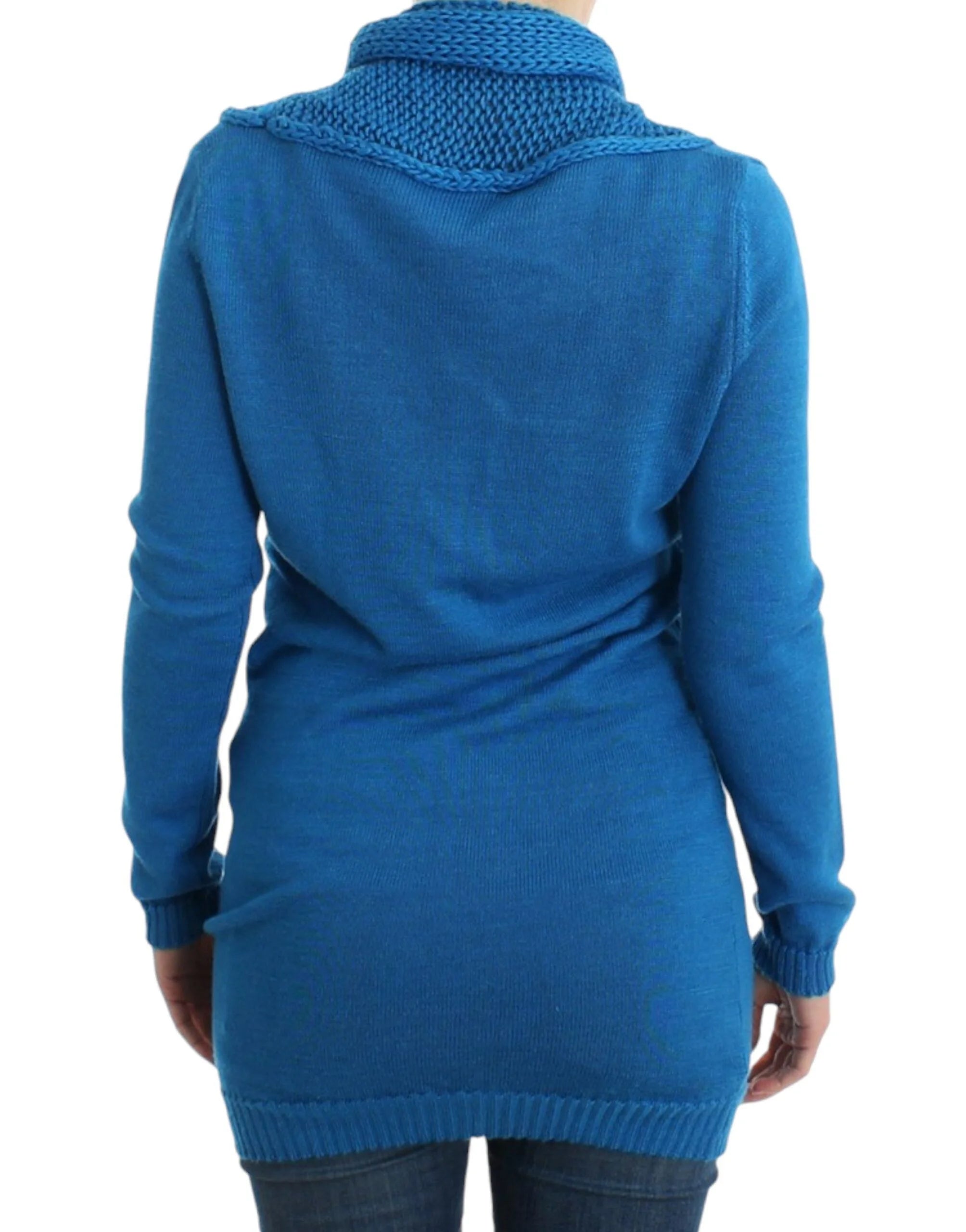 Costume National Blue knitted scoopneck sweater - M - Sweaters
