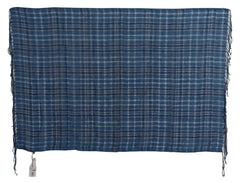 Costume National Blue Linen Shawl Foulard Fringes Scarf - Scarves & Shawls