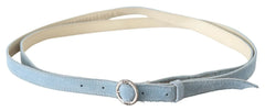 Costume National Blue Skinny Leather Fashion Waist Belt - L - Belts