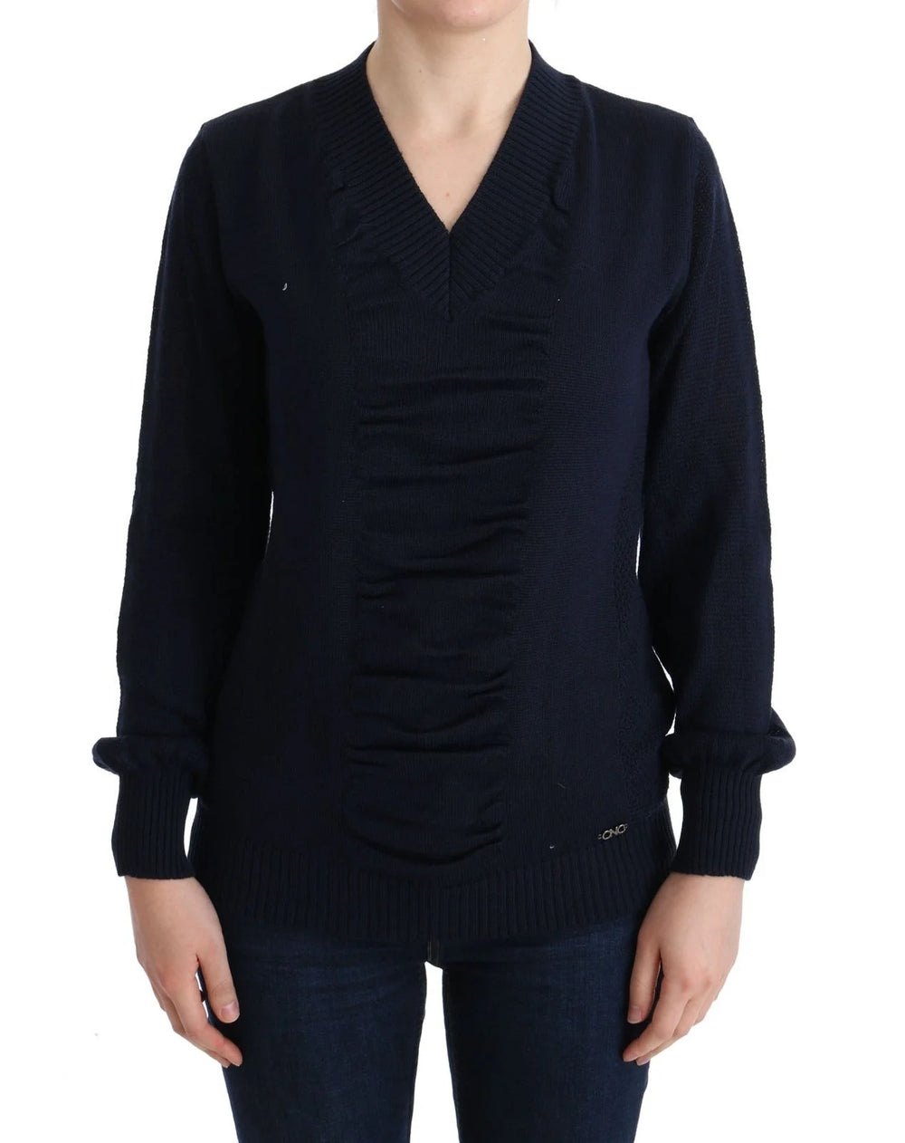 Costume National Blue V-Neck Lightweight Jumper Sweater - M - Sweaters