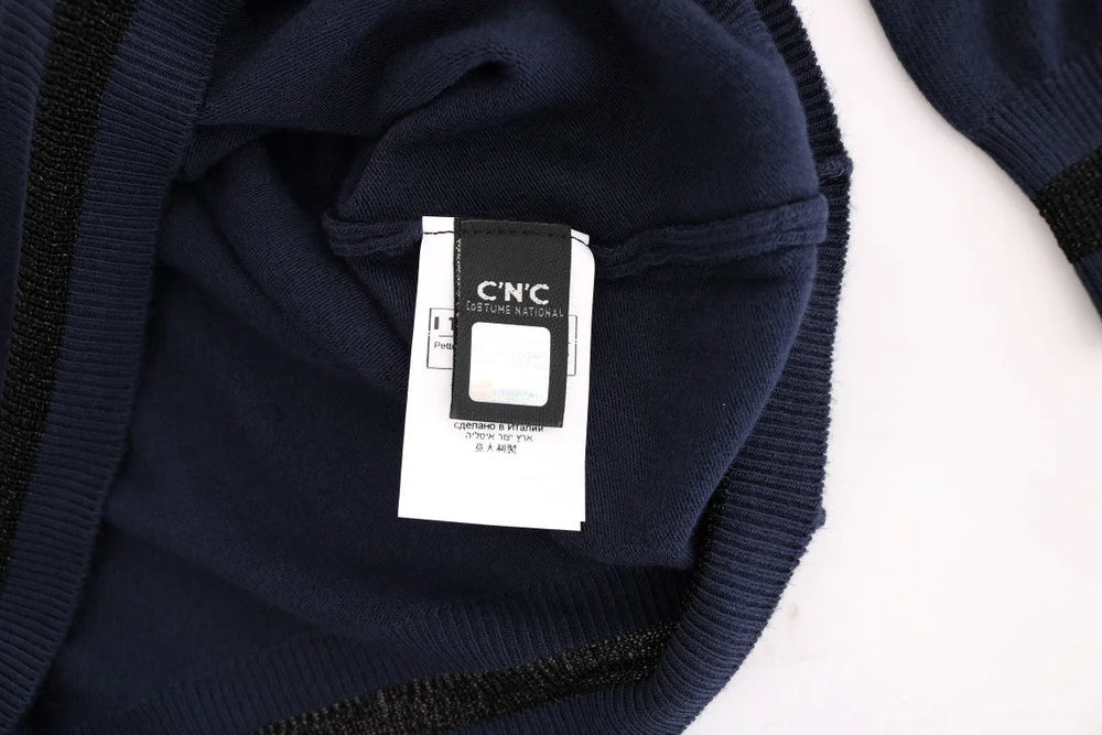 Costume National Blue V-neck Viscose Sweater - S - Sweaters