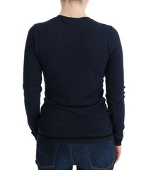 Costume National Blue V-neck Viscose Sweater - S - Sweaters