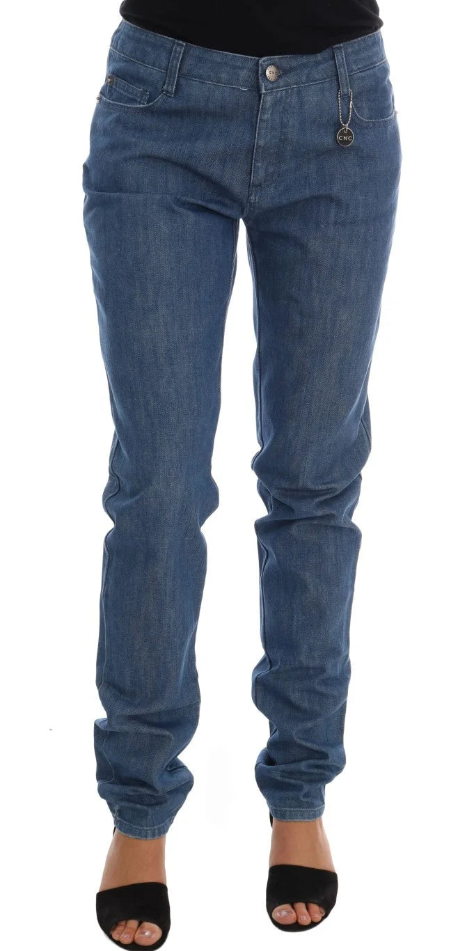 Costume National Blue Wash Cotton Boyfriend Fit Jeans - W26 - Jeans