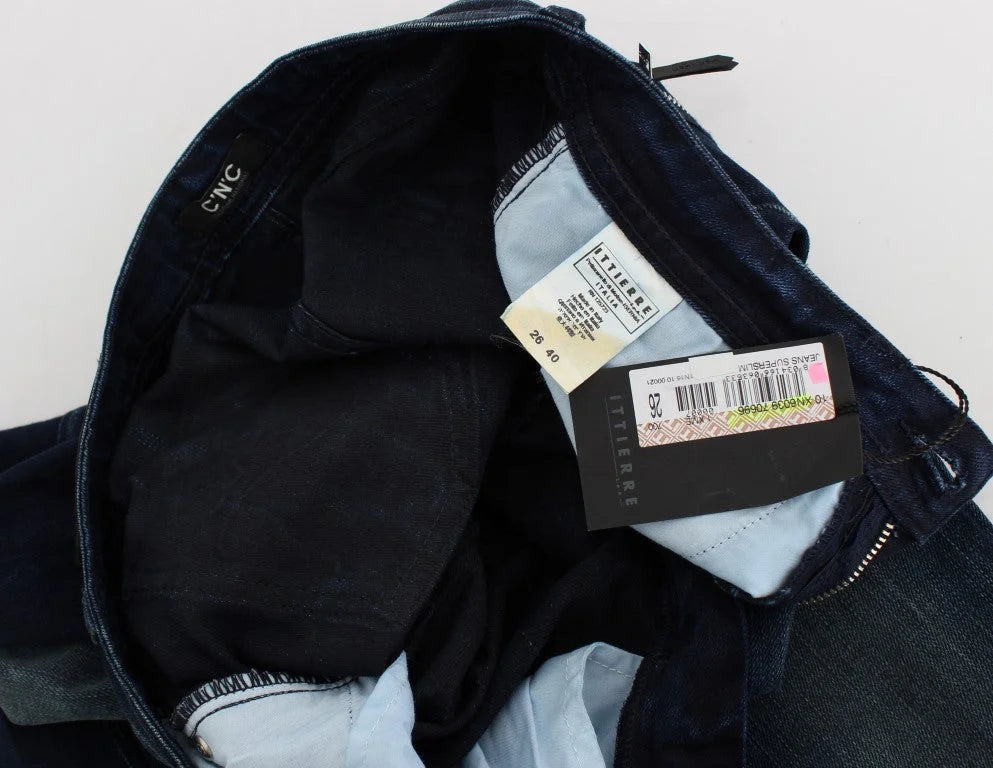 Costume National Blue Wash Cotton Slim Fit Skinny Jeans - W26 - Jeans