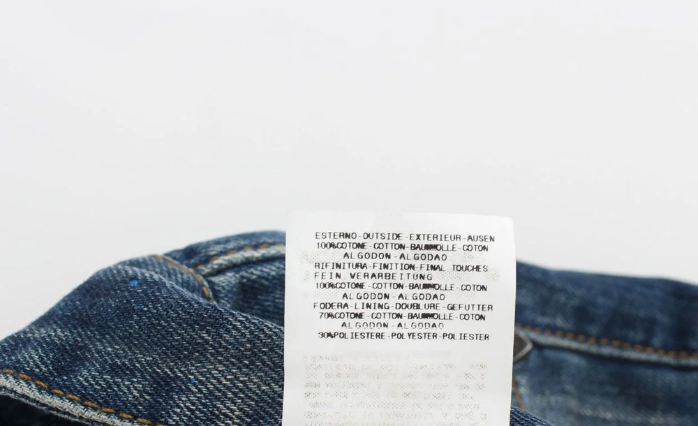 Costume National Blue Wash Paint Slim Fit Pants Jeans - W34 - Jeans