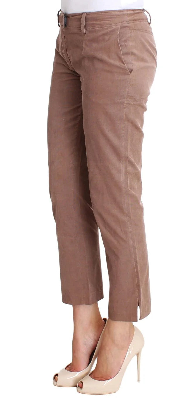 Costume National Brown Cropped Corduroys Pants - Trousers