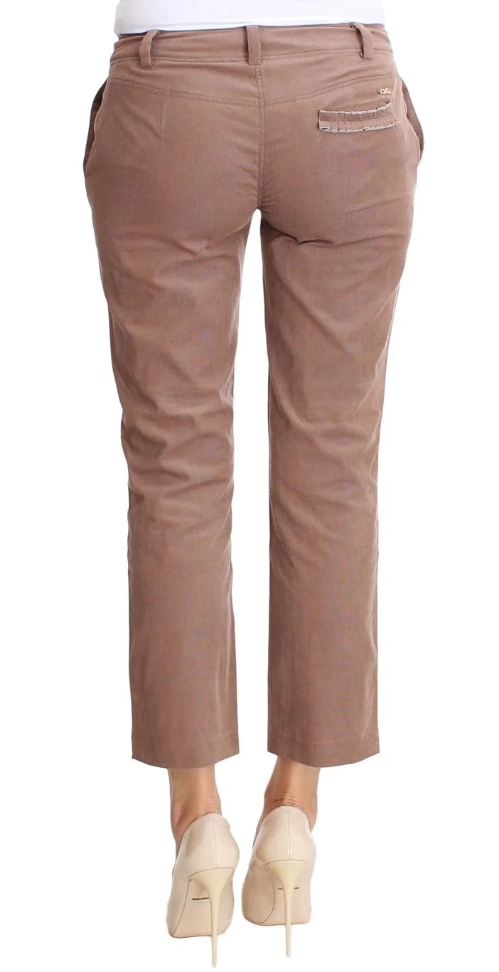 Costume National Brown Cropped Corduroys Pants - Trousers