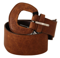 Costume National Brown Leather Fashion Waist Buckle Belt - 80 cm / 32 Inches - Belts