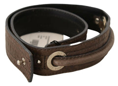 Costume National Brown Leather Silver Fastening Belt - 80 cm / 32 Inches - Belts