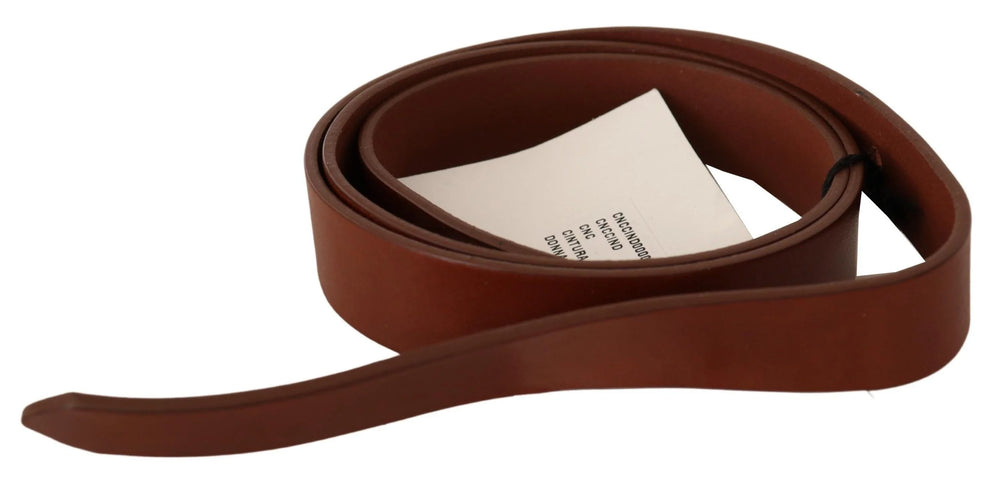 Costume National Brown Leather Silver Fastening Belt - 85 cm / 34 Inches - Belts