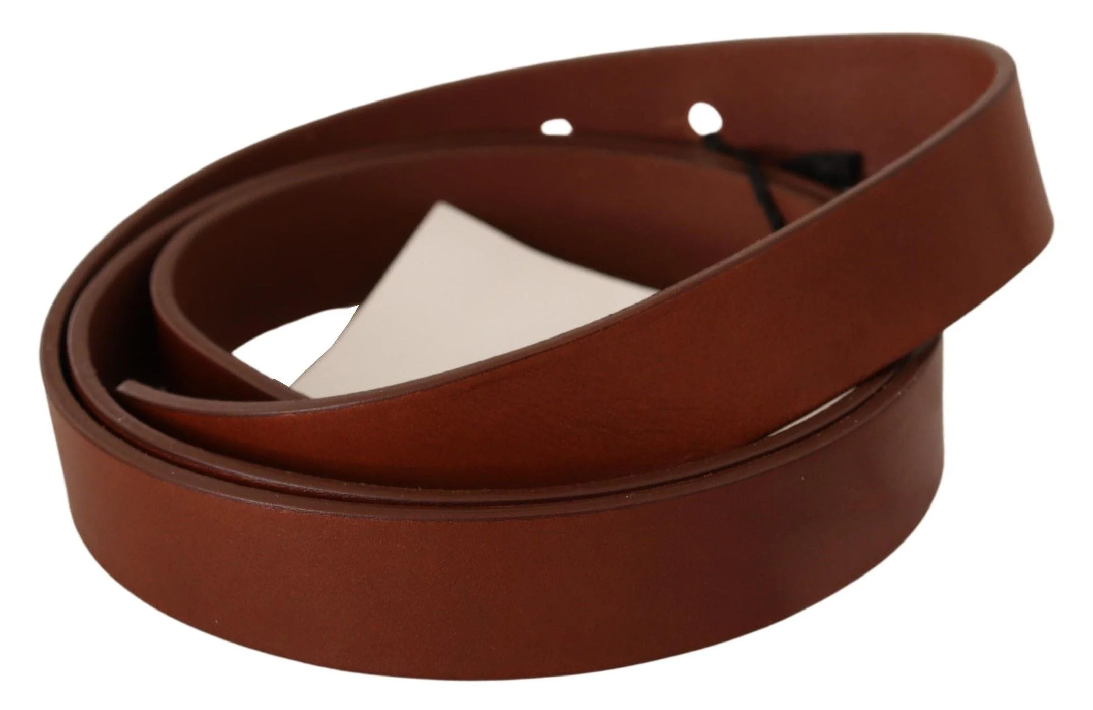 Costume National Brown Leather Silver Fastening Belt - 85 cm / 34 Inches - Belts