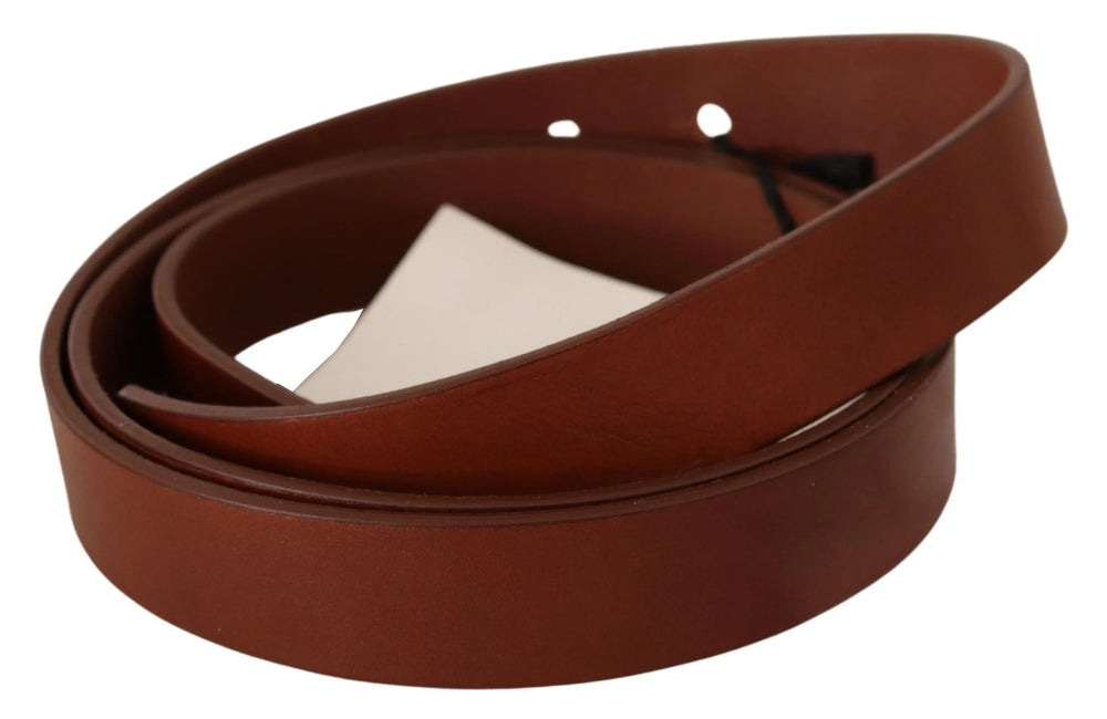 Costume National Brown Leather Silver Fastening Belt - 85 cm / 34 Inches - Belts