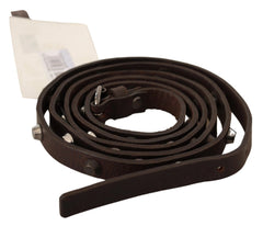 Costume National Brown Leather Silver Tone Buckle Belt - 85 cm / 34 Inches - Belts