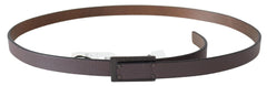 Costume National Brown Leather Tactical Logo Buckle Dark - 100 cm / 40 Inches - Belts