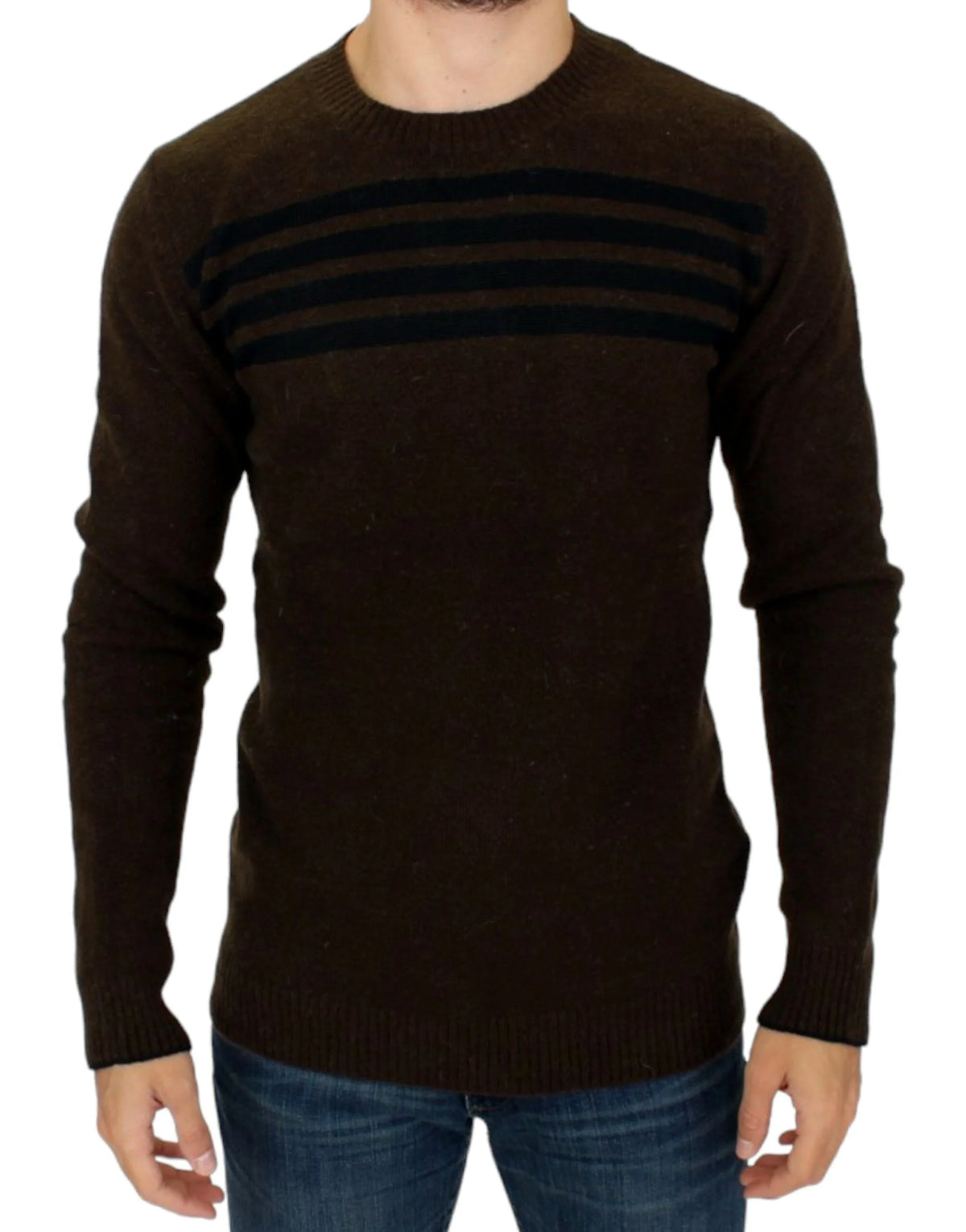Costume National Brown striped crewneck sweater - IT52 | XL - Sweaters