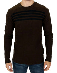 Costume National Brown striped crewneck sweater - IT52 | XL - Sweaters