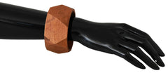 Costume National Brown Wooden Branded Bracelet - Bracelets