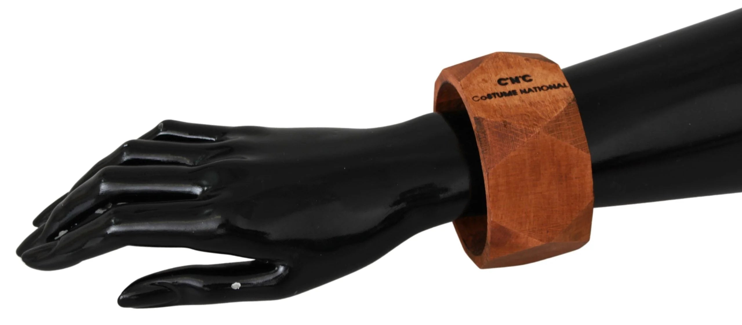 Costume National Brown Wooden Branded Bracelet - Bracelets