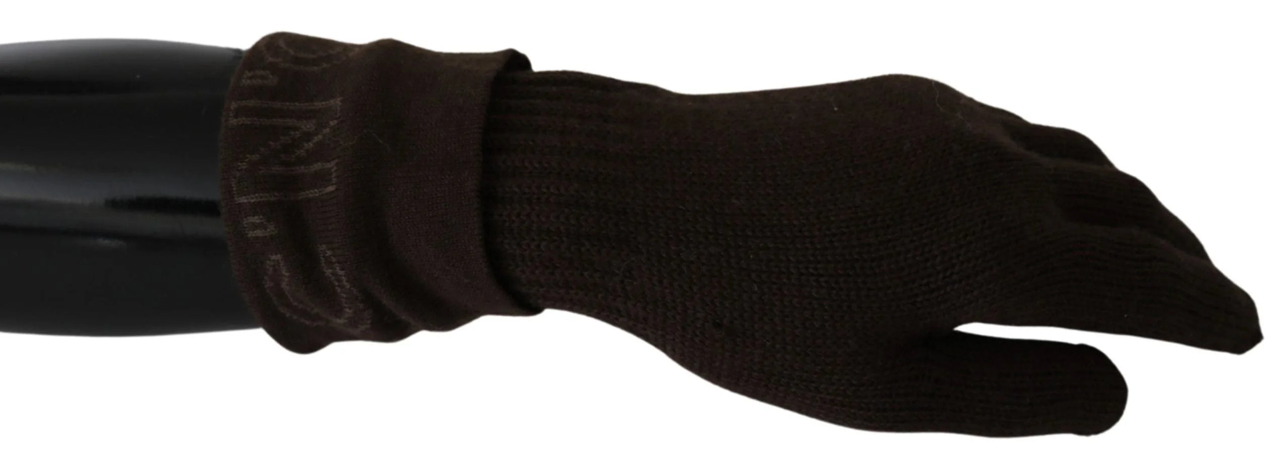 Costume National Brown Wool Knitted One Size Wrist Length Gloves - Gloves & Mittens
